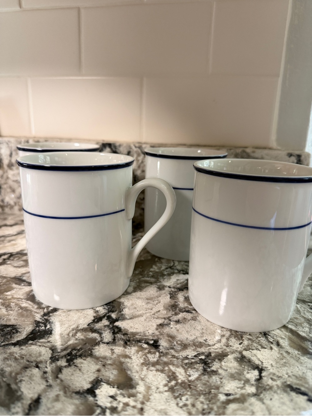 Set of 4 Crate & Barrel Catalina Mugs